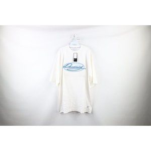 NOS Vintage 90s Davoucci Mens 3XL Spell Out Baggy Fit Short Sleeve T-Shirt White